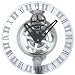 Gear Wall clock with Moving Gears, Glass Cover and Roman Numerals