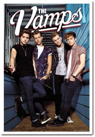 The Vamps Standing Poster White Framed & Satin Matt Laminated - 96.5 x 66 cms (Approx 38 x 26 inches)