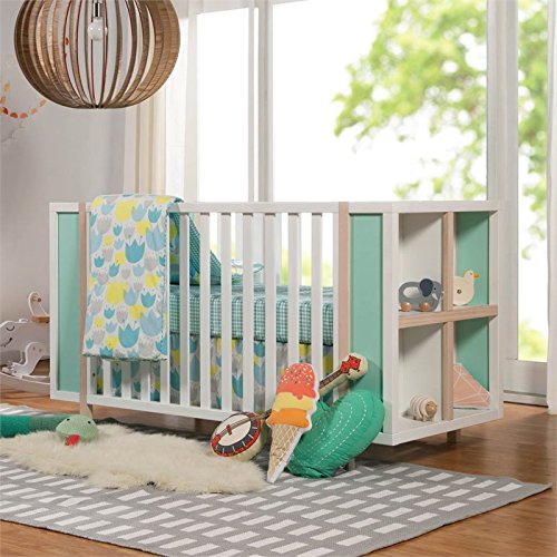 Babyletto Bingo 3in1 Convertible Crib and Storage Combo, White/Washed