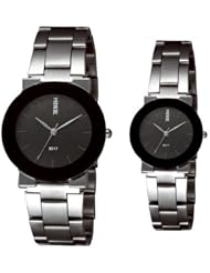 One Pair Lovers Casual Watch Full Steel Mens Quartz Watch Waterproof Women Wristwatches Wholesale Mike8017