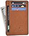 RFID Front Pocket Slim Wallets- Genuine Leather Handmade Minimalist Credit Card Holder By Clifton Heritage (Small, Cognac Vintage Wax)