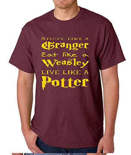 AW Fashion's Study Like A Granger, Eat Like A Weasley, Live Like A Potter - Funny Wizard Men's T-Shirt