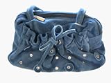 Bewitched Accessories Suede Bag In Teal With Circle Design Detail