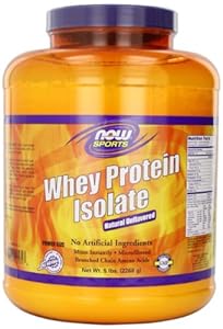 NOW Foods Whey Protein Isolate, 100% Pure 5Lb (Packaging May Vary)
