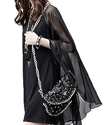 Chiffon Asymmetric Dolman Sleeveless Above the Knee Mini Dress 