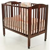 Dream On Me 2 in 1 Portable Folding Stationary Side Crib, Cherry