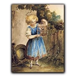Girl with a Birdcage - Gift Enclosure Cards (set of 12)