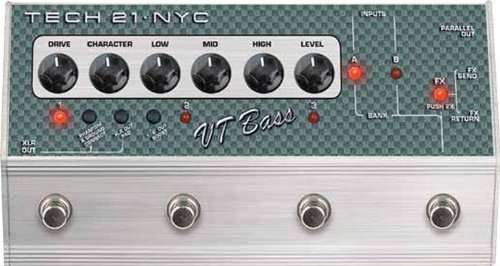 Tech 21 SansAmp Character Series VT Bass Deluxe Distortion Effects Pedal