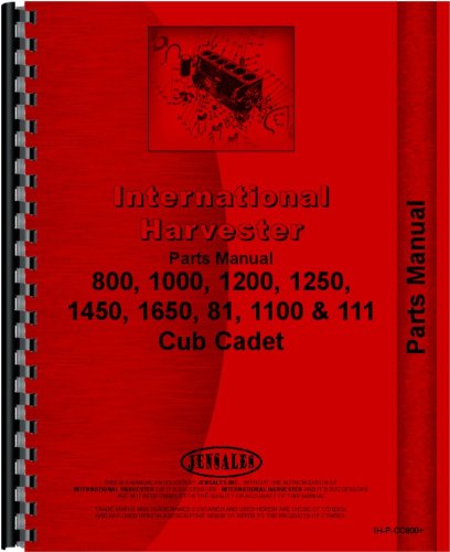 International Harvester Cub Cadet 1650 Lawn & Garden Tractor Parts Manual