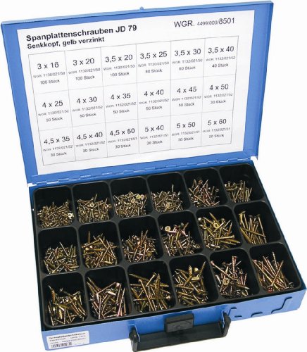 Dresselhaus 8501 Sortiment Spanplattenschrauben Senkkopf, verzinkt