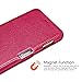 iPhone 6s Plus/6 Plus Case, Benuo [Litchi Pattern Series] Folio Flip Genuine Leather Case [Stand Function] [Card Holder] with Magnetic Closure for iPhone 6 Plus, 6s Plus 5.5 inch (Pink Rose)