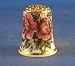 Porcelain China Collectable Thimble -- Vintage Floral Roses with Free Gift Box