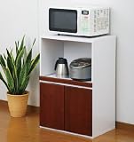 YAMAZEN システム食器棚(下段 家電キャビネット) TPKS-9060RB(DBR/WH) ダークブラウン/ホワイト