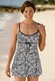 Black/White Drawstring Swimdress
