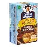 Quaker Instant Oatmeal Lower Sugar Maple & Brown Sugar, 10-Count Boxes (Pack of 6)