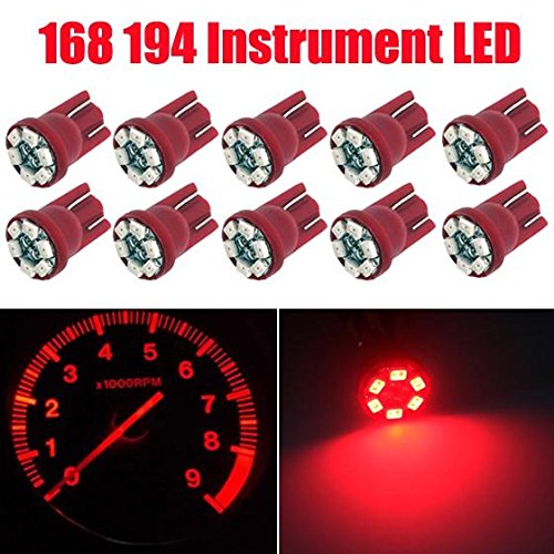 Partsam 10pcs t10 pc168 wedge 6-smd instrument panel le…