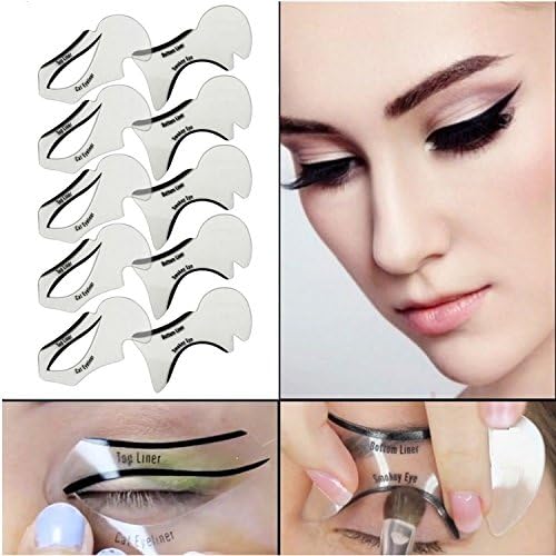 10pcs OPCC Cat Eyeliner and Smokey Eyes Stencils Tool Bottom Liner, Quick Cat Eye Liner Tool