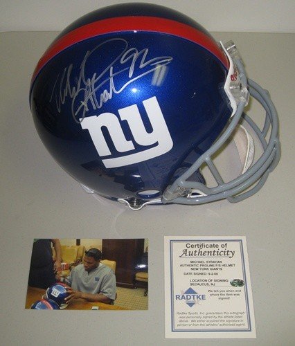 Michael Strahan Autographed/Hand Signed New York Giants Full Size Authentic Proline Helmet