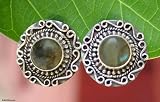 Labradorite earrings, 'Mystic Aura' 0.8 W 0.8 L