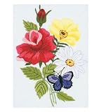 51hG50r86UL. SL160  Janlynn Butterfly & Floral Embroidery Kit 5X7 Stitched In Floss 4 0853, 1 Item/Order
