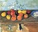 Artist Paul Cezanne Poster Print of Painting Apples and Plate with Sponge Cake