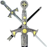 39 Inch Knight Templar Sword w/ Hard Scabbard - Model 20-5518