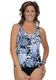 Woman Within Plus Size Swimsuit in 2-piece skirted style with ruffled blouson by Penbrooke