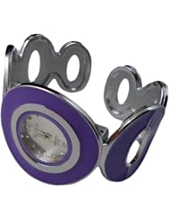 BestOfferBuy Women Fashion Round dial Bangle Cuff Bracelet Wrist Watch Purple