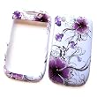 RIM BlackBerry Gemini Curve 8520 & 8530 (T-Mobile/ AT&T) Snap On Protector Hard Case Image Cover Artistic Purple Flowers