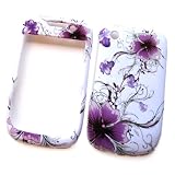 RIM BlackBerry Gemini Curve 8520 & 8530 (T-Mobile/ AT&T) Snap On Protector Hard Case Image Cover Artistic Purple Flowers