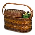 Merlot Deluxe Rattan Picnic Basket 4-Set Pine - Picnic Time #330-56-515