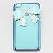bling 3D clear case blue bow girly diamond hard Case cover for apple ipod touch 4 gen 4g 4th