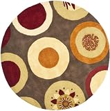 Safavieh Soho Collection SOH835A Handmade Brown New Zealand Wool Round Area Rug, 6-Feet