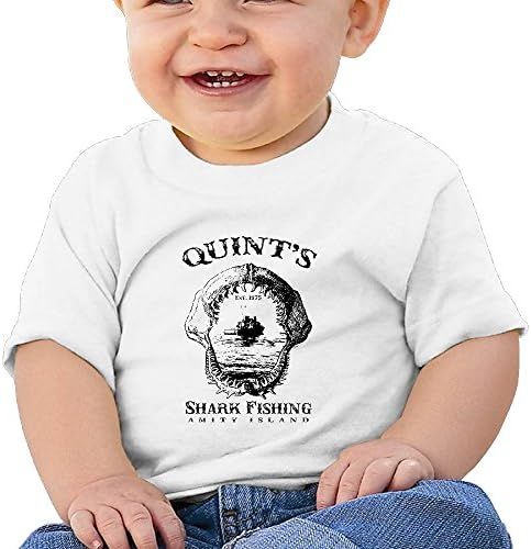 YQUE56 Quint's Shark Fishing Baby Short White Size 6 M