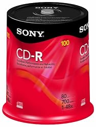 Sony 100CDQ80RS CD-R (100 Pack Spindle)