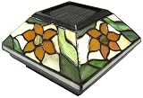 Sunflower Tiffany Style Solar Powered LED Fence Light