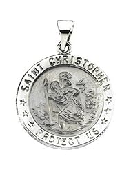 14k White Gold St. Christopher Medal - 21.75 Mm