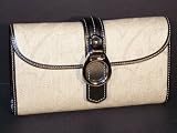 DOONEY & BOURKE Signature Hearts Checkbook Wallet (Taupe w/ Black Trim)