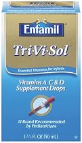 Tri-Vi-Sol Vitamins A, D & C Supplement Drops for Infants, 50ml Bottles (Pack of 3)