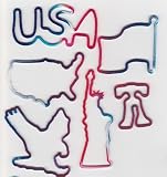24 Pack Silly Rubber Bands Patriotic 4th of July Shapes Bandz Mania