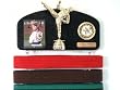 Martial arts belt display with a KICK ! Midn. trophy male.
