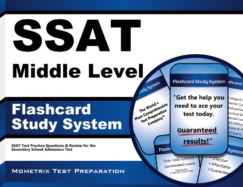 ssat middle level flashcard study system ssat test practice questions  review for the secondary school admission
