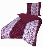 Produkt-Bild: Kinzler B-02355 bordeaux Mikrofaser-Fleece Bettw&auml;sche Davos 80  x 80 cm + 135 x 200 cm