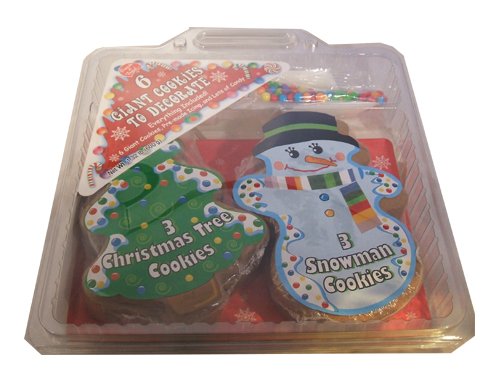 Create A Treat Create-A-Treat Gingerbread Ginger Bread Giant Cookie Decoration Kit 6 Cookies, Icing, and Candy Christmas, Holiday, Present Gift Box