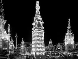 A Night at Coney Island's Luna Park, 1905 - Captivating 16x20 Photographic Print from the Library of Congress Collection