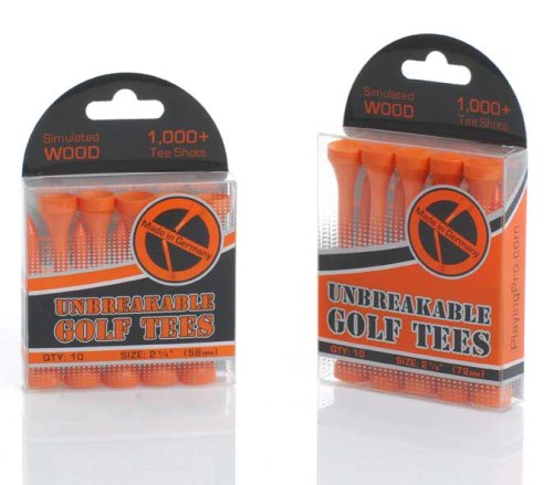 SportingGoods: Unbreakable Golf Tees   Combo Pack  ORANGE  Made in Germany 2000+ shots
