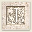 AbsorbaStone Coaster set~ Monogram Initial J ~ 4 Tile Drink Coasters ~ code 577C