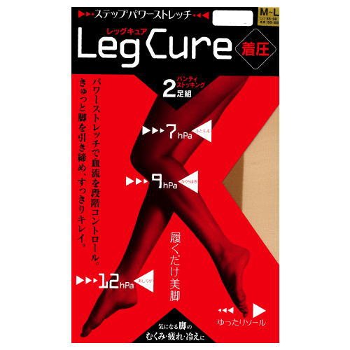 履くだけ美脚ストッキング2足組(ミルクティベージュ・M〜Lサイズ)