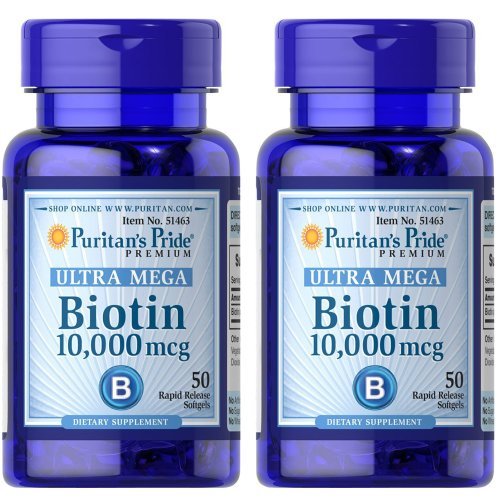 Puritan s Pride 2 Pack of Biotin 10,000 mcg Puritan s Pride Biotin 10,000 mcg-50 Softgels
