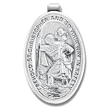 Sterling Silver Oval St. Christopher Visor Clip by Needzo Religious